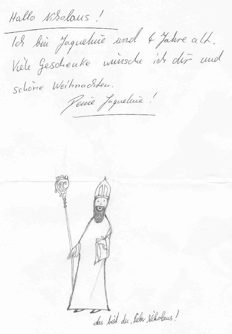 Kinderbrief an den Nikolaus aus St. Nikolaus