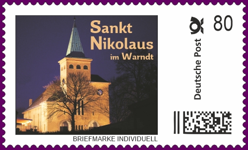 Die Nikolaus Briefmarke-Individuell für das Jahr 2020 - 750 Jahre St. Nikolaus - Dorfkirche