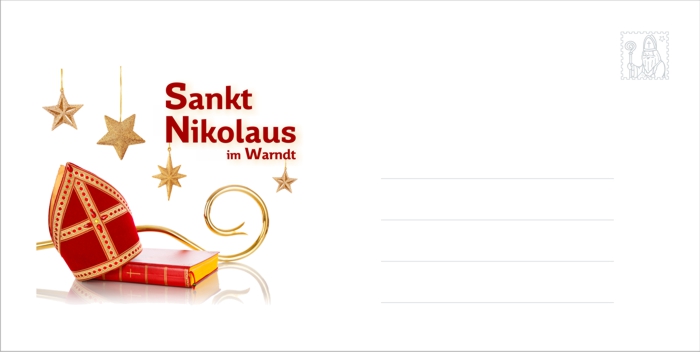 Das Kartenkuvert zur Nikolaus-Klappkarte 2017