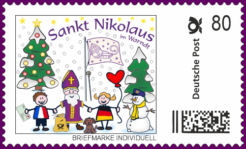 Die Nikolaus Briefmarke-Individuell für das Jahr 2020 - Zusammenstehn