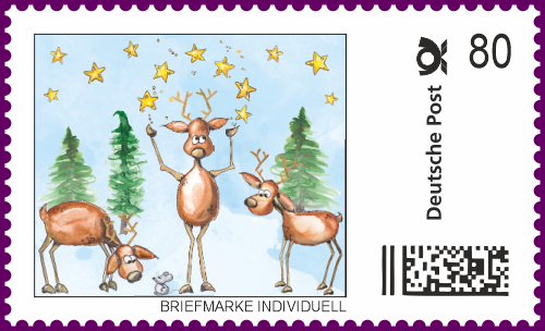Die Nikolaus Briefmarke-Individuell für das Jahr 2021 - Weihnachtsrentier