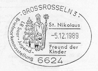 Der Nikolaus-Sonderstempel aus dem Jahr 1989
