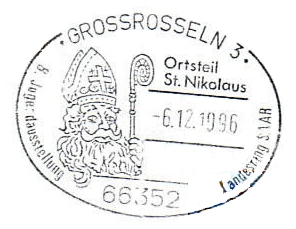 Der Nikolaus-Sonderstempel aus dem Jahr 1996