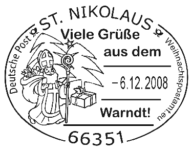 Der Nikolaus-Sonderstempel aus dem Jahr 2008